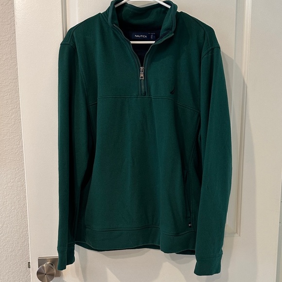 Nautica Other - Nautica Men's Deep Green Quarter-Zip Pull Over Large
